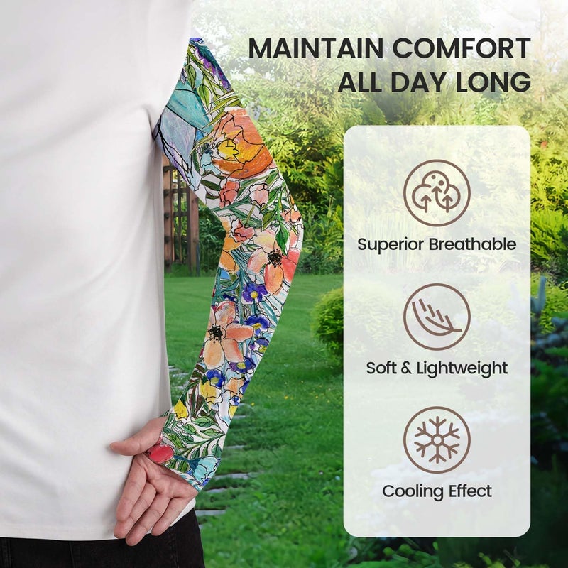 YPHCDO Store Gardening Sleeves Farm Sun Protection Arm Cooling Sleeves Thorn Proof Garden for Women Men with Thumb Hole - Image 2